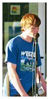 His band playing in front of Junior High in 8th grade.