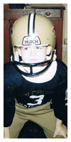 Showing off his love for the New Orleans Saints at an early age